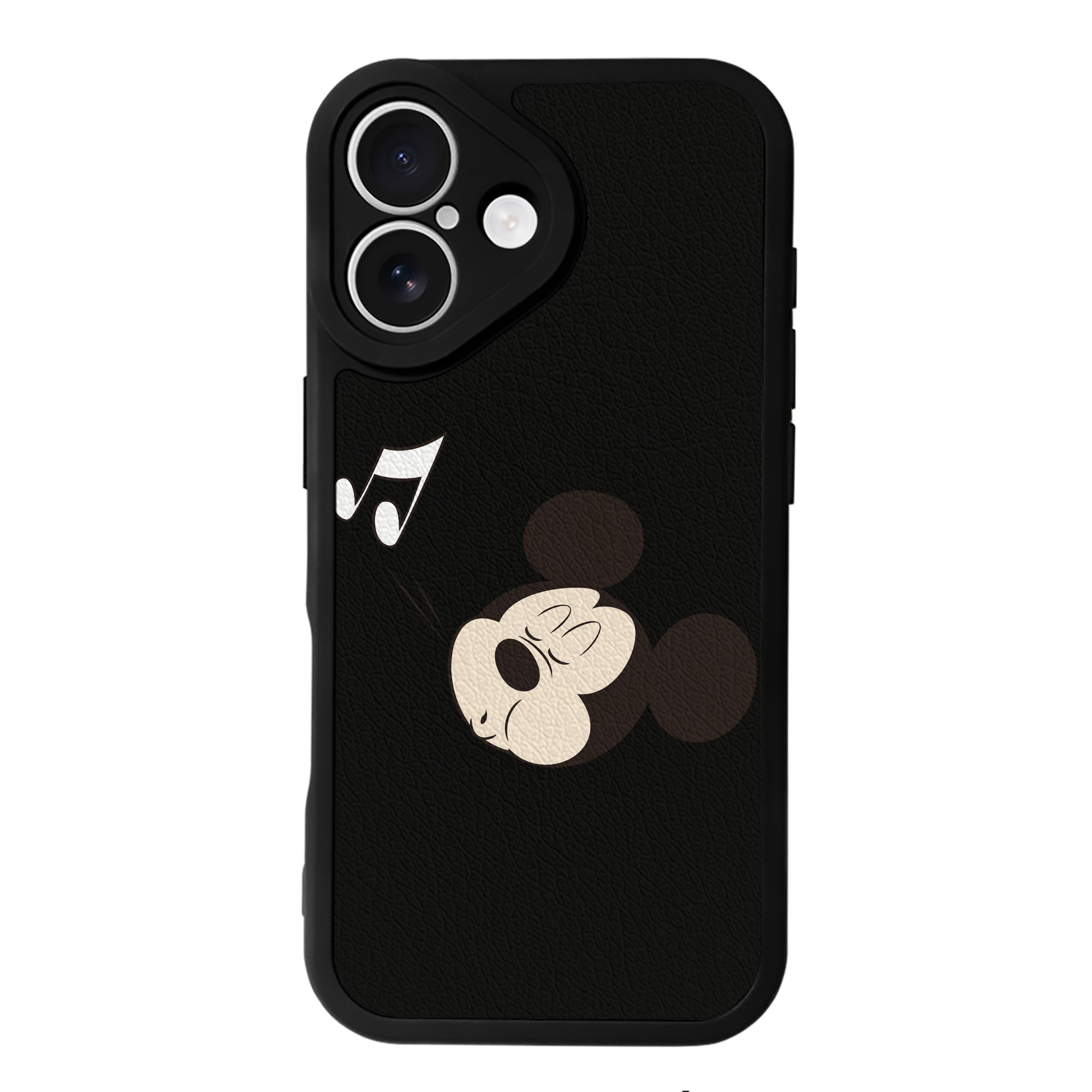 （画像用） ミッキーマウス Mickey Mouse 【iPhone 16シリーズ対応】シリコンスマホケース（レザー調） 材質：シリコン